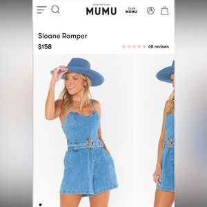 Show Me Your Mumu Denim Romper